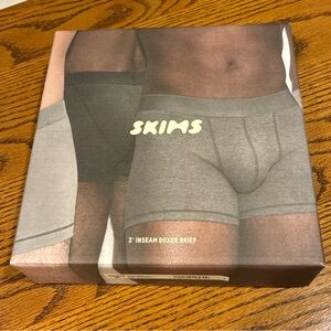 SKIMS 3 Pack Zinc Russet Washed Cotton Blend 3" Boxer Brief Underwear MEDIUM NWT